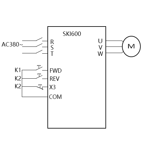 SK600三科變頻器三線模式一啟停視頻指導